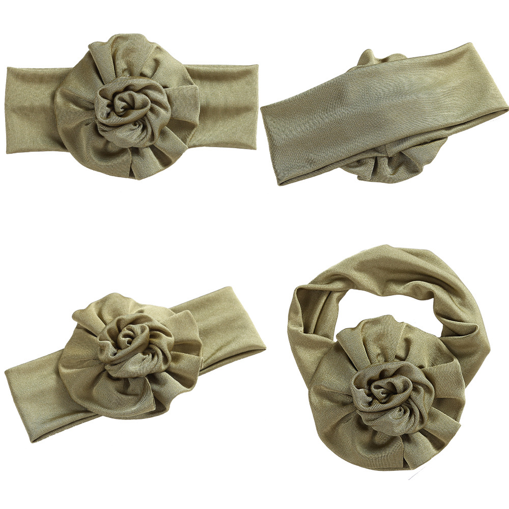 Amazon children's hair accessories European and American handmade three-dimensional flowers high elastic baby headband super soft baby fontanelle