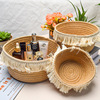 Tassel storage basket Ins storage basket cotton rope woven basket snacks, miscellaneous object cosmetics, cosmetics, basket key cloth box