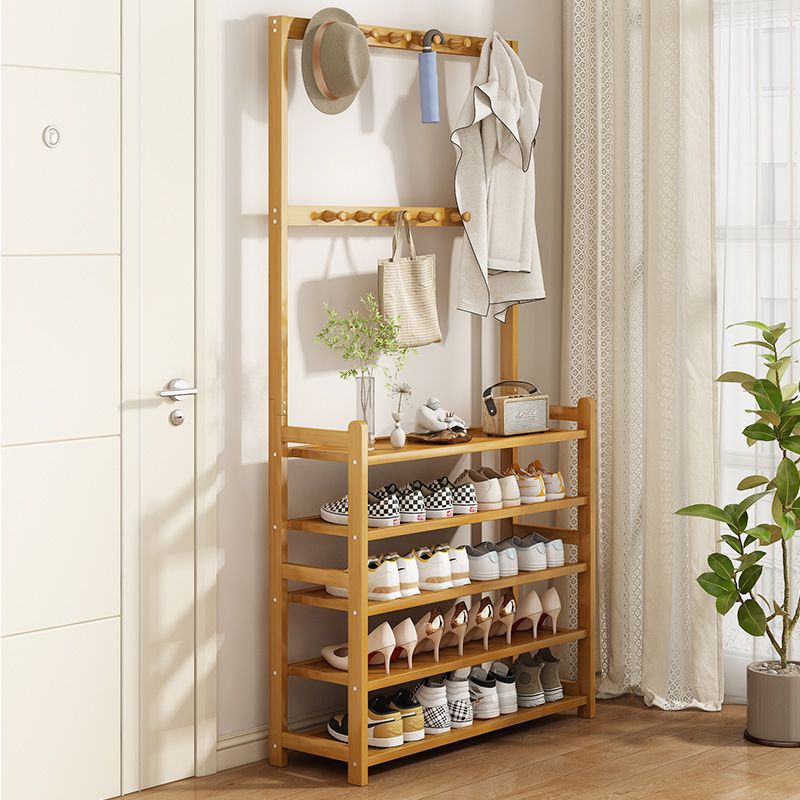 Simple Shoe Rack Made of Bamboo, Dust-Proof Shoe Cabinet for Home Use, Shoe Storage Cabinet for Entrance, Multifunctional Storage Rack for Rental Apartments