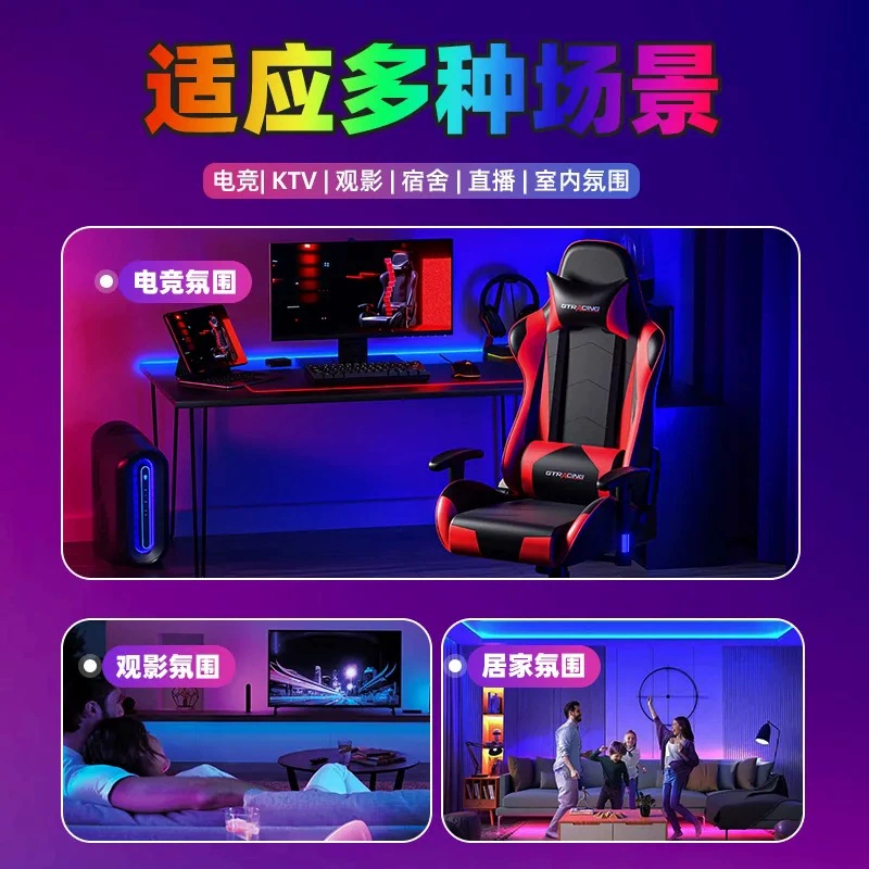 Светодиодная лента 5V RGB, самоклеящаяся световая панель, управление пультом и приложением, опция 5 м