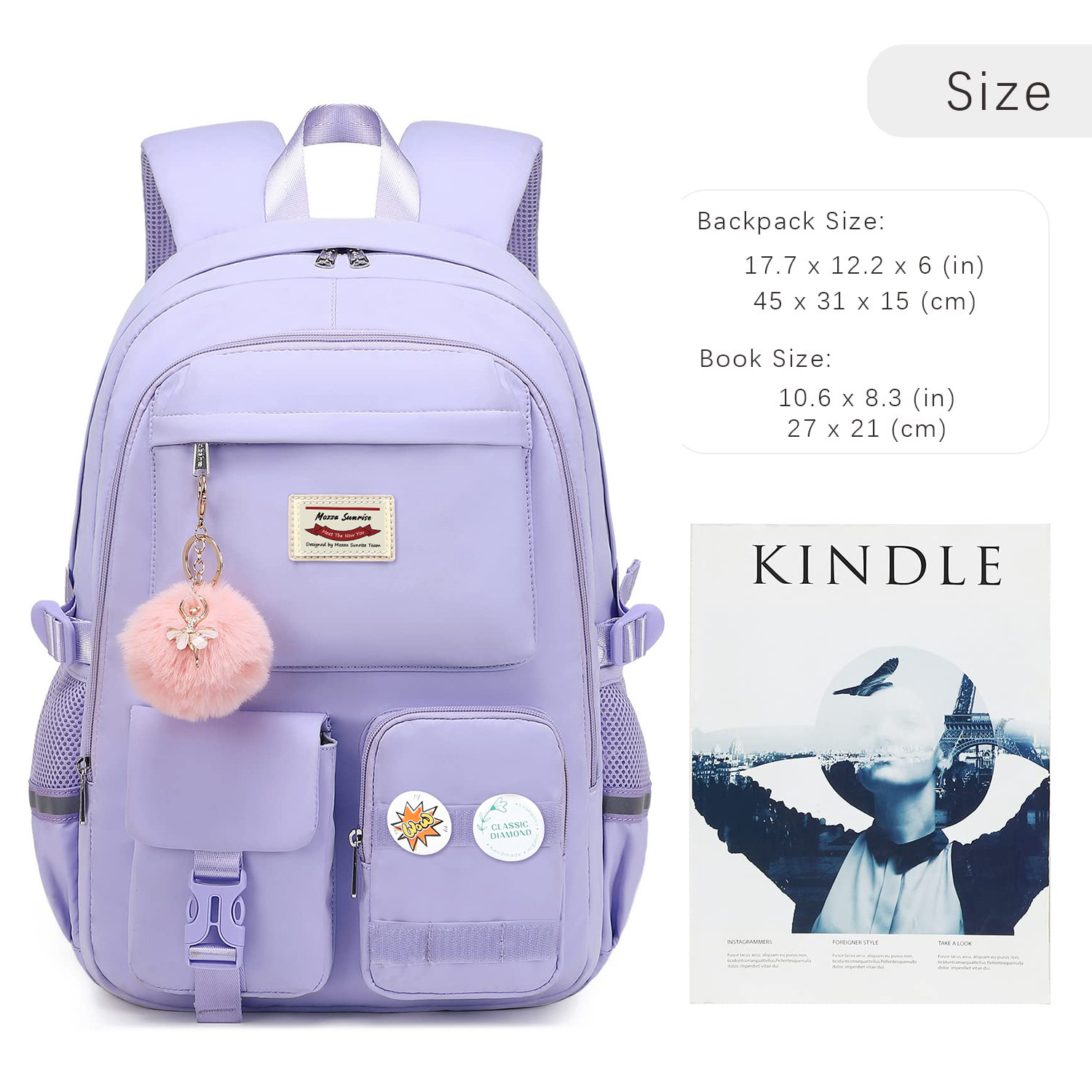 New female junior high school large capacity backpack for college students, computer bag_voghion.com