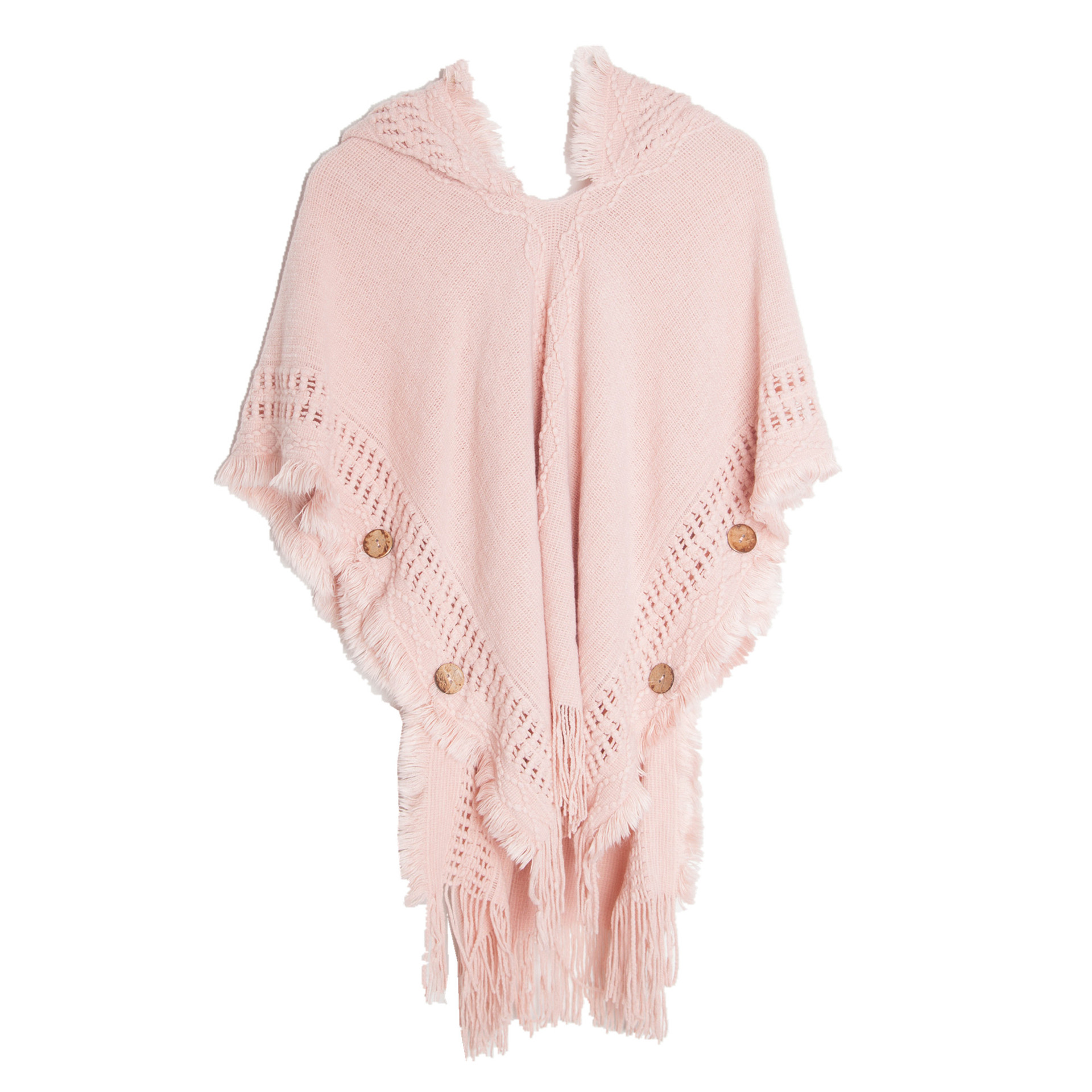 Unisex Cape Spring and winter plus-size knit button-hooded cape cape_voghion.com