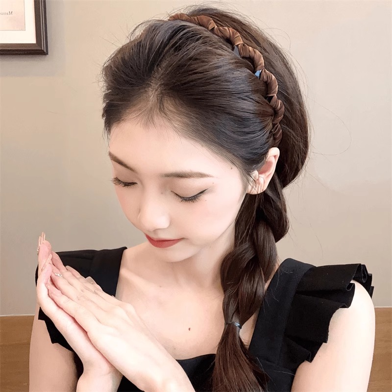 Bandas de cabello onduladas para mujeres con dientes de doble propósito bandas de cabello de cabeza de cabeza de alto cráneo para lavado de cara tarjeta de cabello especial para el cabello fruncado y acabado de cabello