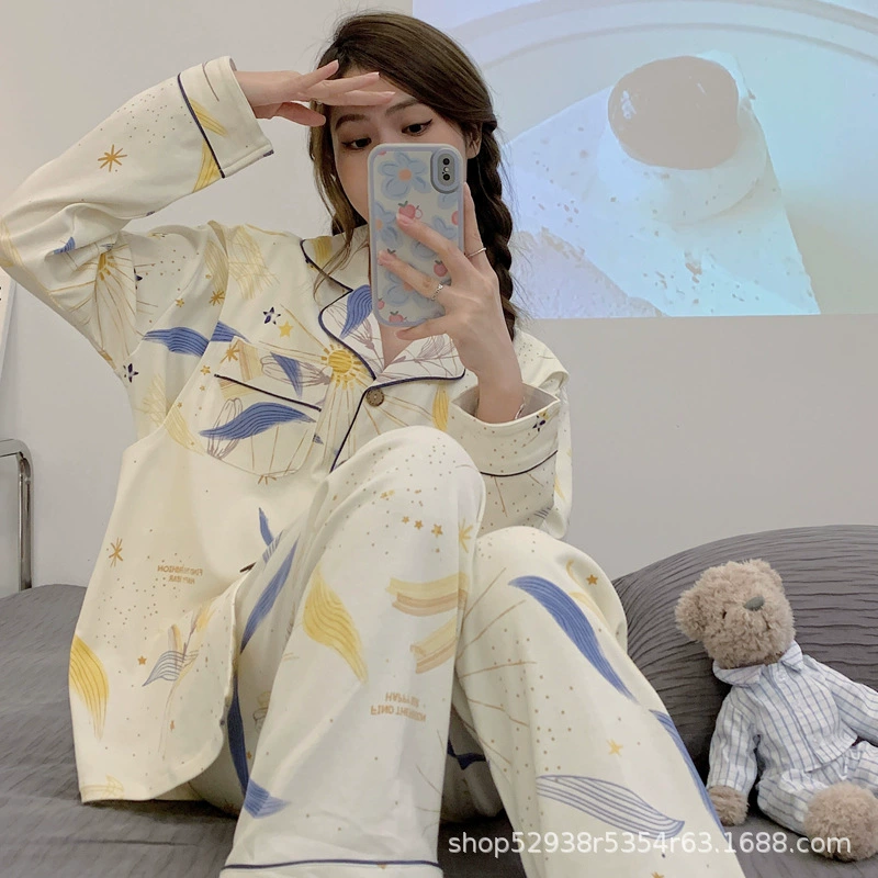 Луна одежда весна и осень чистый хлопок послеродовой лактация Беременные пижамы Лето Беременные в ожидании родов кормление 4 марта