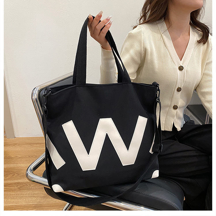 Women's Large Canvas Letter Streetwear Zipper Canvas Bag display picture 2