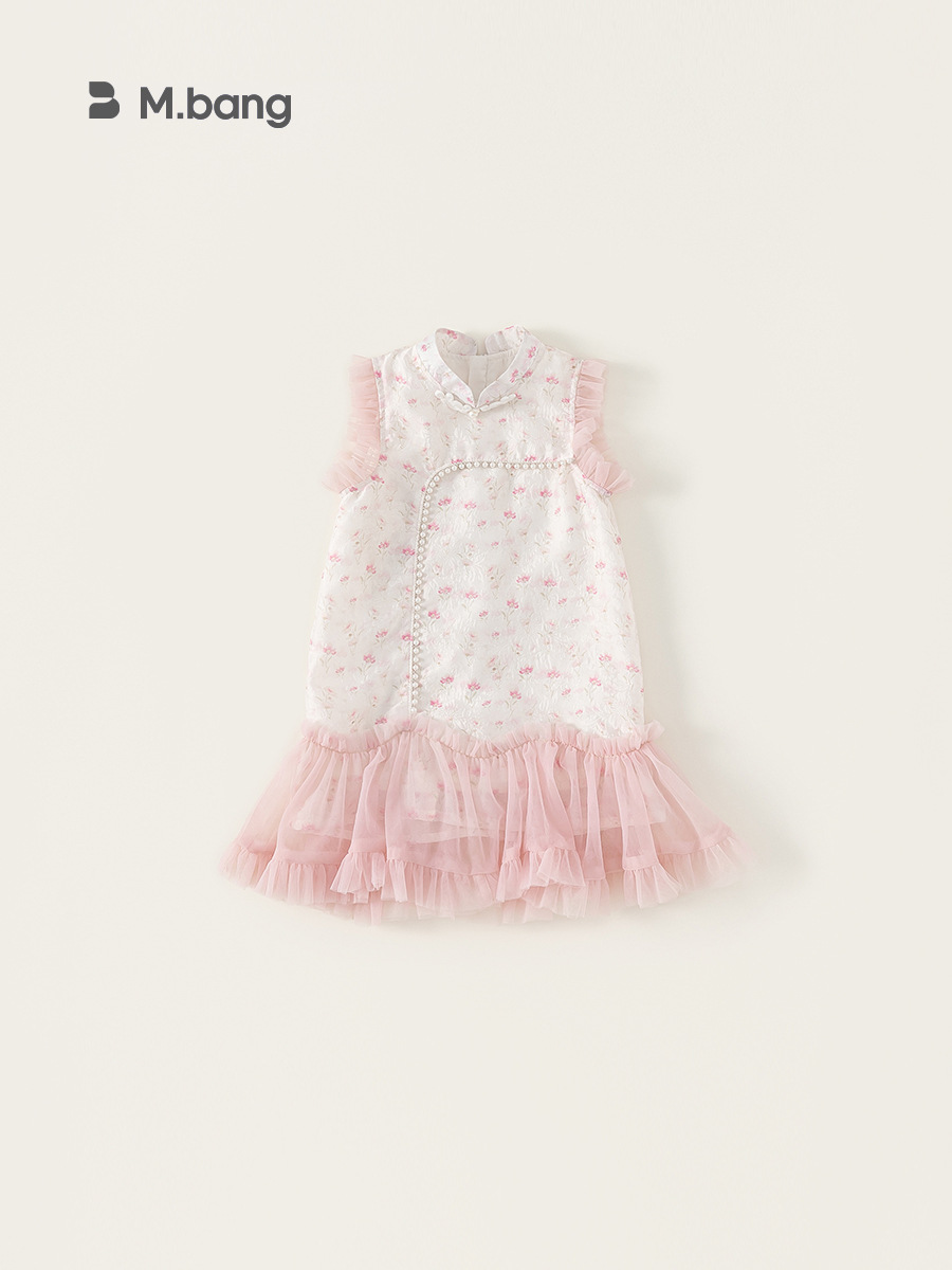 Yoobao ropa infantil de niñas malla cheongsam vestido de verano nuevo vestido de niños chaleco vestido vestido vestido de bebé