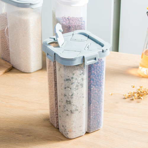 Grain compartment storage box storage tank plastic kitchen storage tank food storage tank sealed box, storage