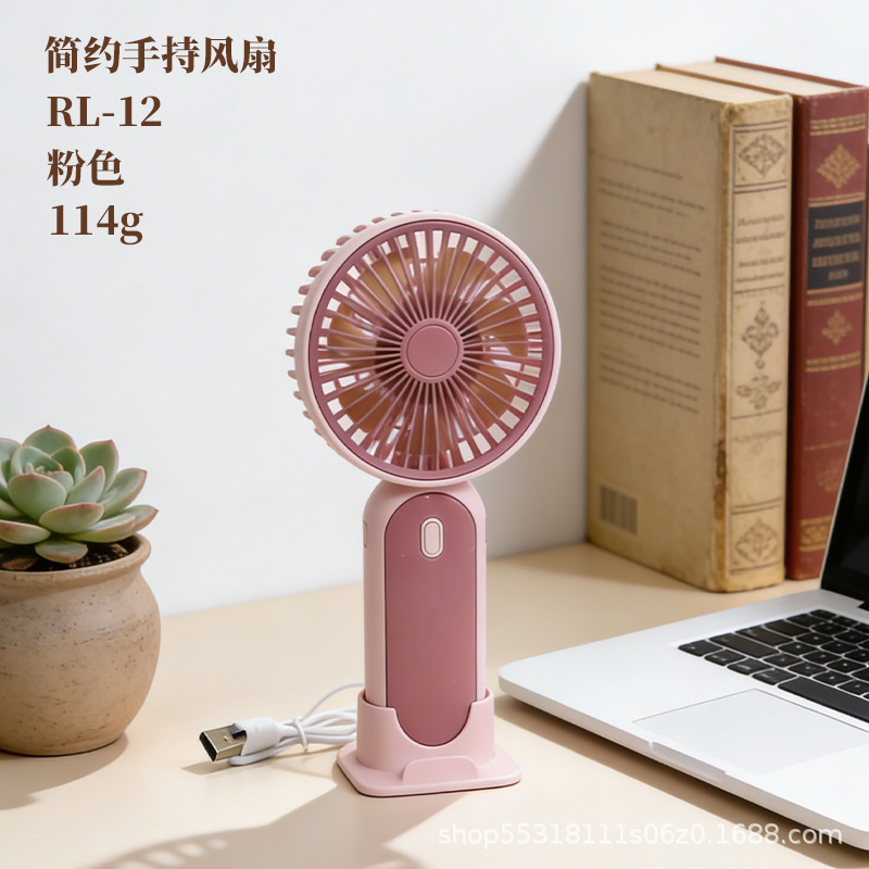 Ventilador de Mano con Soporte de Escritorio de ABS, 3 Velocidades Recargable por USB, Silencioso, para Oficina y Viajes image 8