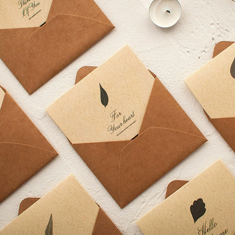 Костюм конверта для поздравительных открыток Индивидуальный день рождения Рождество Маленькая открытка Спасибо Послепродажная карта Конверт для открыток Индивидуальный