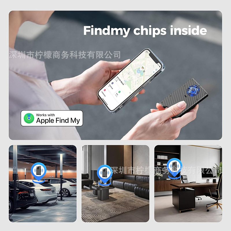 AirTag金属財布内蔵Airtagチップのシンプルな財布は、RFIDロック付きクレジットカードに対応しています