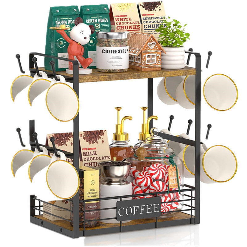 Jiahua Iron Coffee Capsule Rack Rotating Coffee Capsule Storage Rack Coffee Shop Capsule Display Rack Layer 2