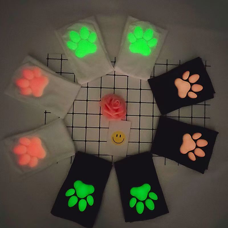 3Dシリコン猫爪肉パッド付きJKソックス、滑り止め付き万能オーバーニーソックス、スリム効果のある肌色、純粋な欲望風、白鳥との相性抜群|undefined