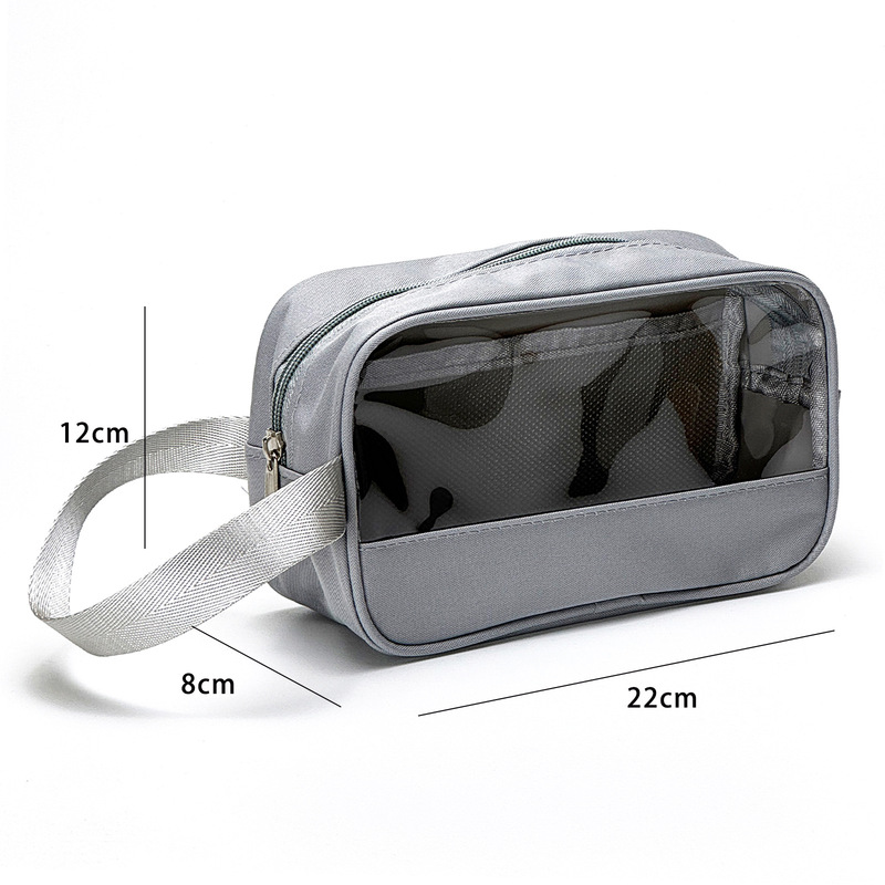 New Gray Splicing Cosmetic Bag Large Capacity Translucent Waterproof Toiletry Bag Travel Storage Bag Handbag Wholesale