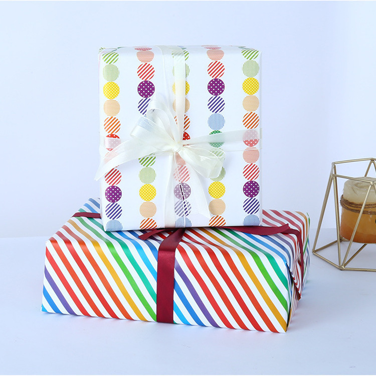 Patrón geométrico transfronterizo Papel de regalo de cumpleaños del día de los niños Papel de regalo diy Papel de regalo Libro en stock al por mayor