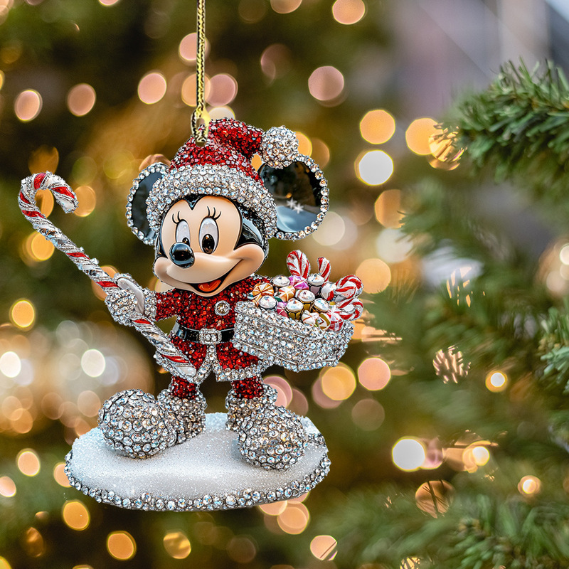 国境を越えたミッキーマウスクリスマスアクリル装飾キーホルダー車載窓飾りアクセサリーキーホルダー|undefined