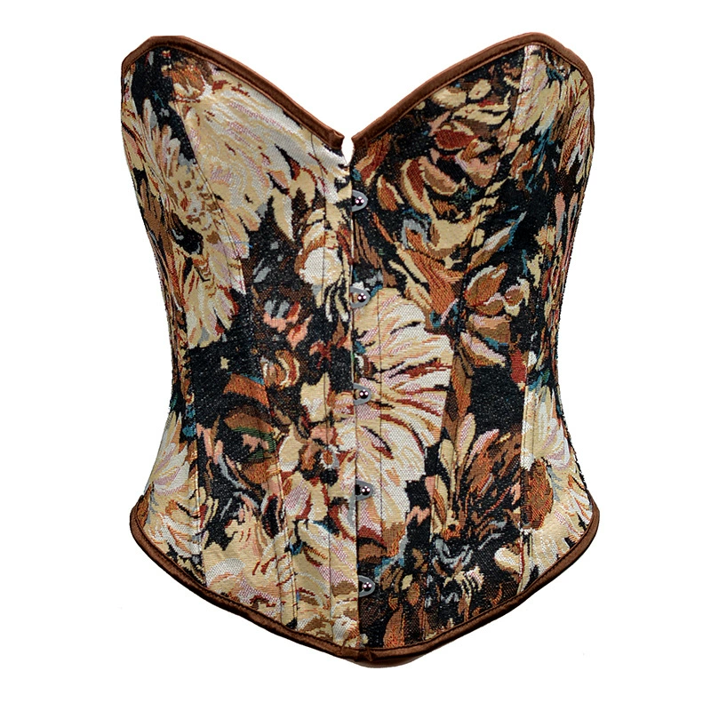 Бюстгальтер-топ shapewear, 5 пряжек 30 см спереди, жаккард с флористическим рисунком, поддержка талии
