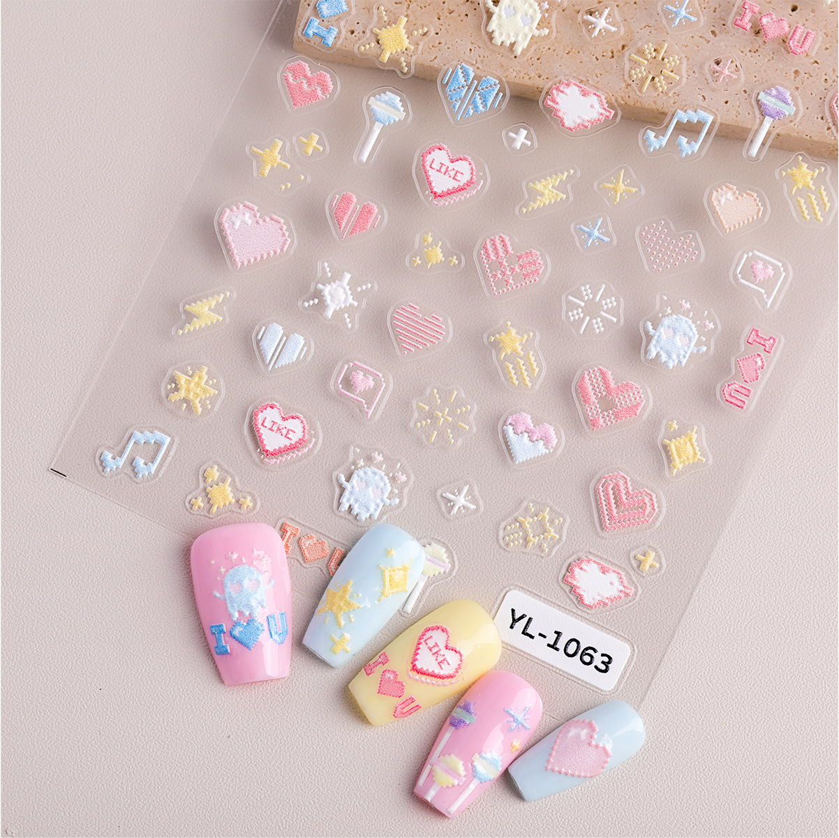 PET, tpu Material Cute Cartoon Bow Knot PET Tpu Nail Patches
