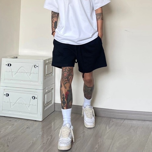 Wholesale Summer American Style Solid Color Casual Matchable Short Pants for Men, Ins Trend Brand Loose Drawstring Basketball Sport Pants