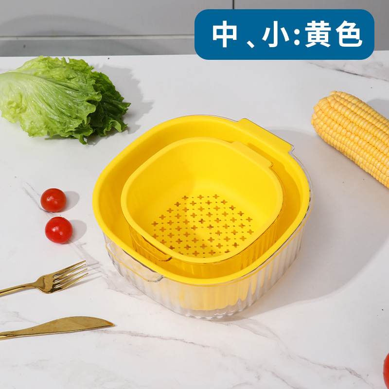 厚い二重の水たまりの台所の野菜のたらいの果物のかごを洗って野菜のかごを濾過します。|undefined