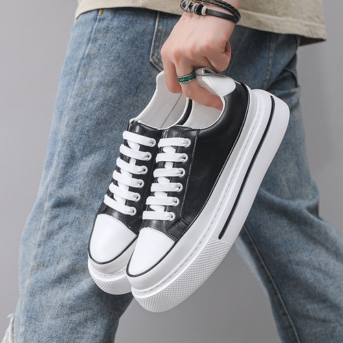 Mens Leather Skate Shoes Autumn New Youth Fashion Trend European Version Sliding Leisure Flat Shoes Wenzhou Shoes Dropshipping