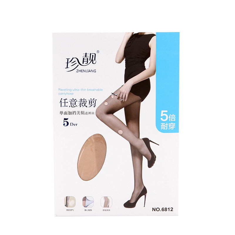 Zhen Jing 6812 summer ladies 5D ultra-thin super transparent velvet arbitrary cut pantyhose anti-hook black silk stockings wholesale Zhen Jing 6812 summer ladies 5D ultra-thin super transparent velvet arbitrary cut pantyhose anti-hook black silk stockings wholesale