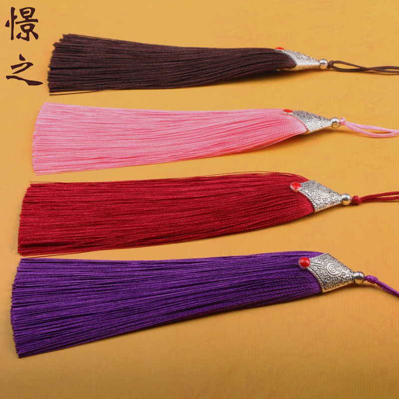 12cm General Hat Tassel Decor for Ancient Chinese Costume Accessories Bookmark Fan Pendant Tassel Collar Tassel Factory Wholesale