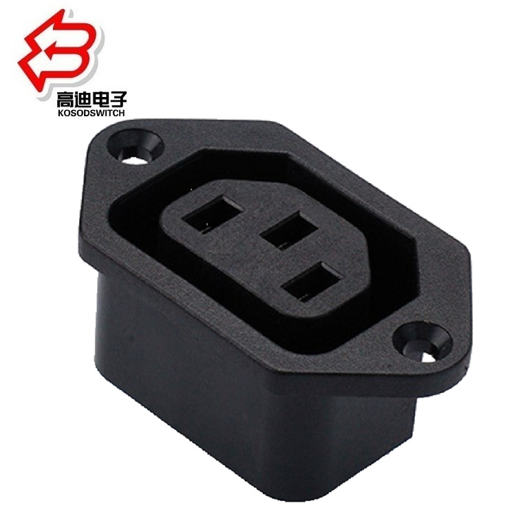 AC插座3孔 卧式3孔AC插口卧式 厂家AC插孔三孔 AC母座3孔