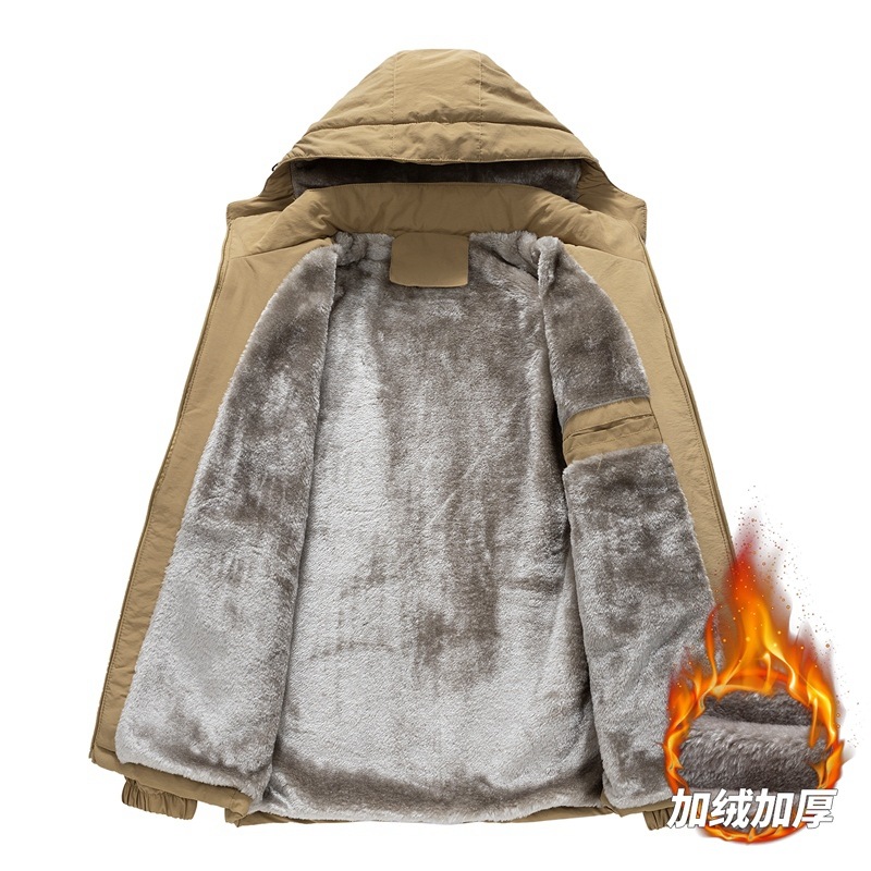 M - 8XL invierno de gran tamaño con algodón grueso marca de coral chaqueta de algodón cálido para hombres a prueba de viento ropa de algodón casual