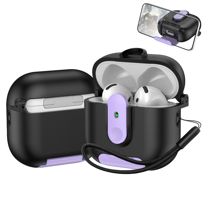Airpods 4 ヘッドフォンケース Airpods Pro2 保護ケース一体型スタンドヘッドフォンケース 2/3 ユニバーサルに適しています。|undefined
