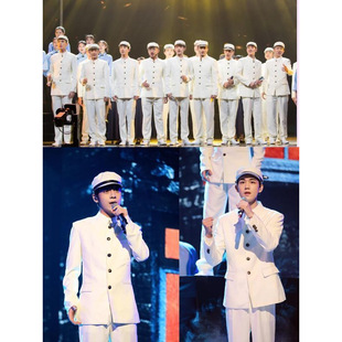 Men's White Zhongshan Suit, Republic of China Student Uniform, May Fourth Youth Women's Republic of China Style Recitation Graduation Song Chorus Performance Outfit