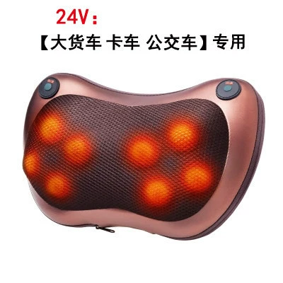 Cervical massager for large trucks, kneading and soothing shoulder, neck, and spine, electric massage pillow for waist, suitable for car and home use (Masaj avadanlığı) - brown-24v-for-large-trucks-and-home-use