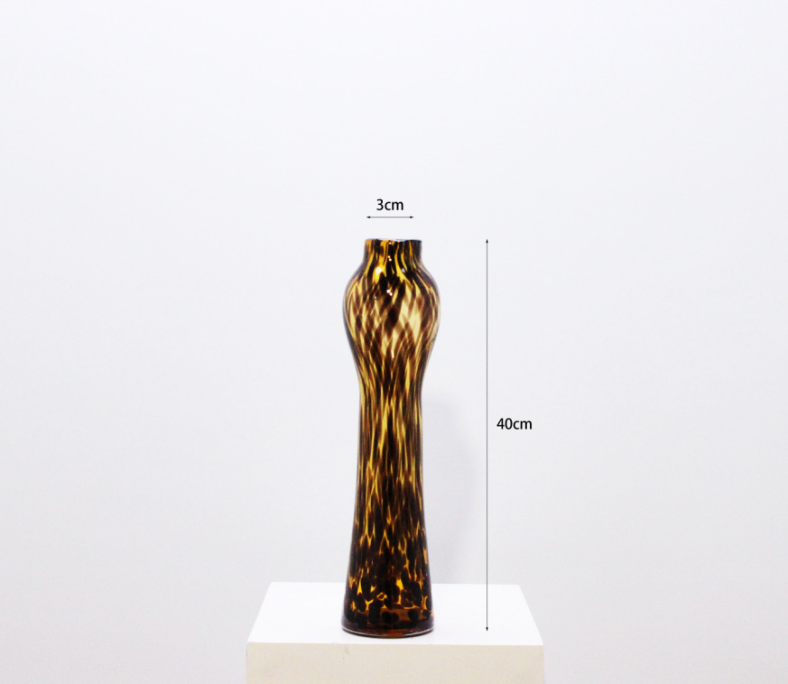 (exportación de la cola simple) tazas de vidrio de tortuga leopardo estampado de llama ornamentos floral decorativo vintage creativo vasijas ornamentos de mesa