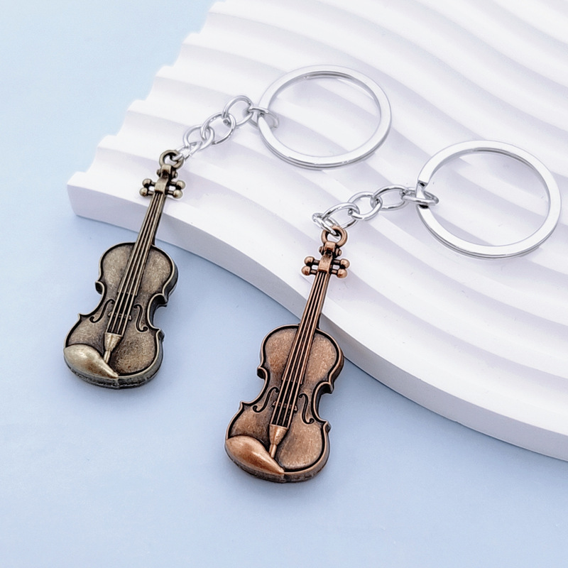 Foreign Trade Cross-Border Retro Guitar Violin Keychain Jewelry Pendant Musical Instrument Pendant Jewelry Wholesale Earrings Foreign Trade Cross-Border Retro Guitar Violin Keychain Jewelry Pendant Musical Instrument Pendant Jewelry Wholesale Earrings