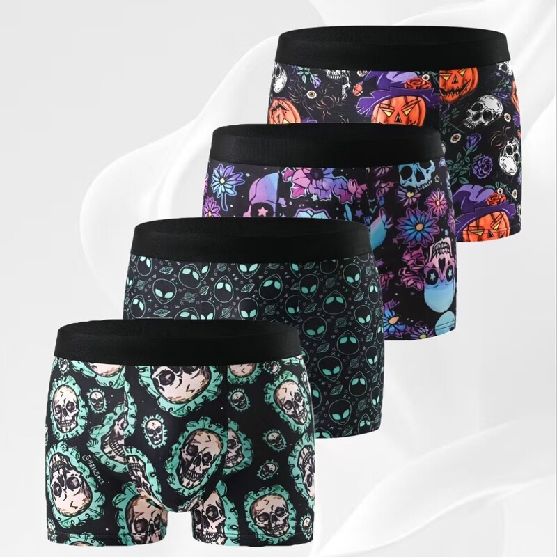 Cross-Border Foreign Trade Direct Sales Men's Boxer Briefs with Soft, Skin-Friendly, Breathable Fabric That Doesn'T Feel Stuffy, and Features Unique Prints Cross-Border Foreign Trade Direct Sales Men's Boxer Briefs with Soft, Skin-Friendly, Breathable Fabric That Doesn'T Feel Stuffy, and Features Unique Prints