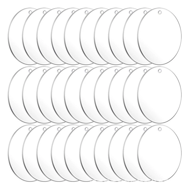 Акриловый брелок прозрачный диск для оргстекла DIY Круглый с отверстием Пустой Круглый лазерной резки