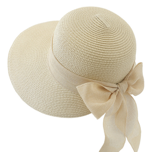 Summer Sun Hat for Women with Straw Hat, Bowler Hat, Overseas Travel Sun Protection Hat for Beach