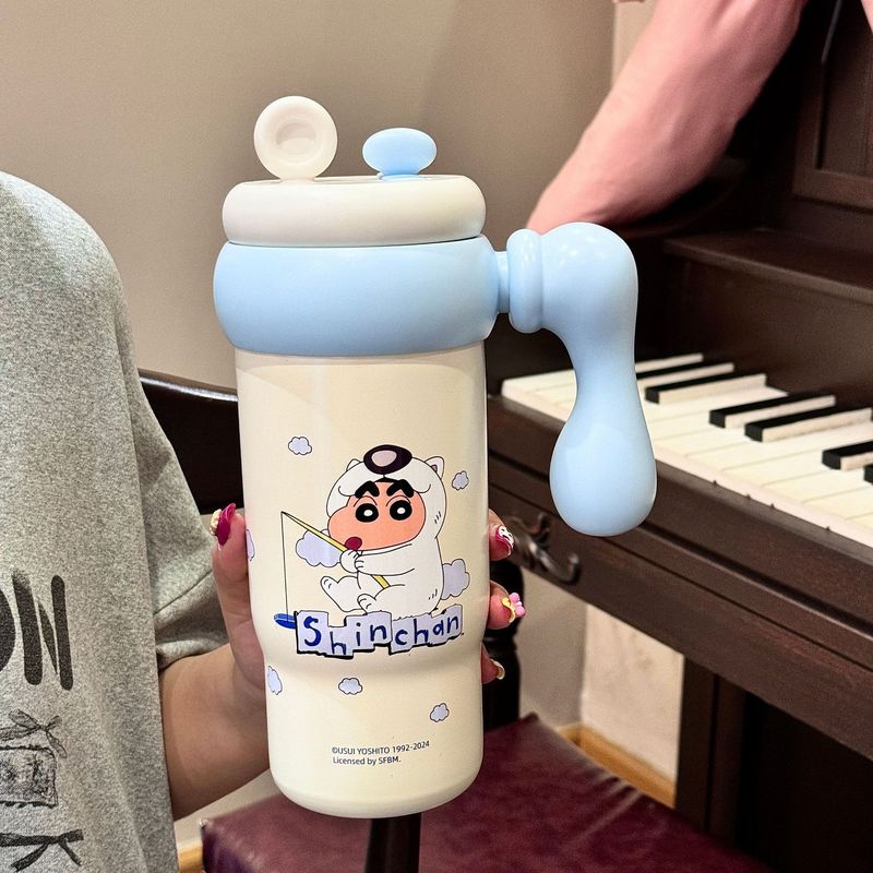 クレヨンしんちゃん ビッグマック アイスカップ ダブルストロー かわいい魔法瓶カップ ウォーターカップ 316 ステンレス鋼 大容量|undefined