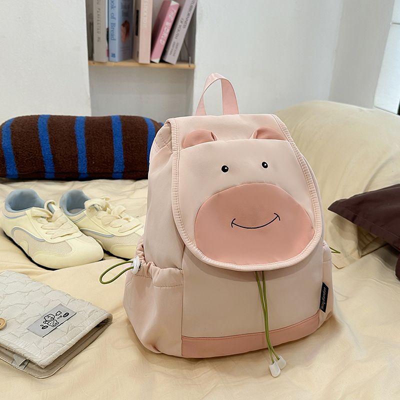 Mochila de niña de vaca linda, mochila de dibujos animados de gran capacidad, mochila extraña, literatura y arte fresca, mochila de estudiantes universitarios.