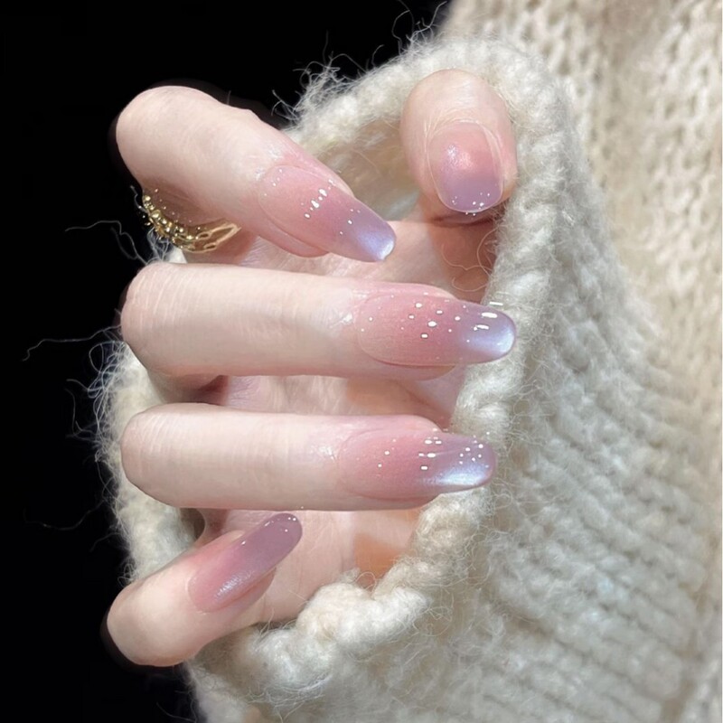 【Grape Milk Jelly】Light Purple Translucent Brightening Cat Eye Press-On Nails 2026 New Glass Bead Nail Art 【Grape Milk Jelly】Light Purple Translucent Brightening Cat Eye Press-On Nails 2026 New Glass Bead Nail Art