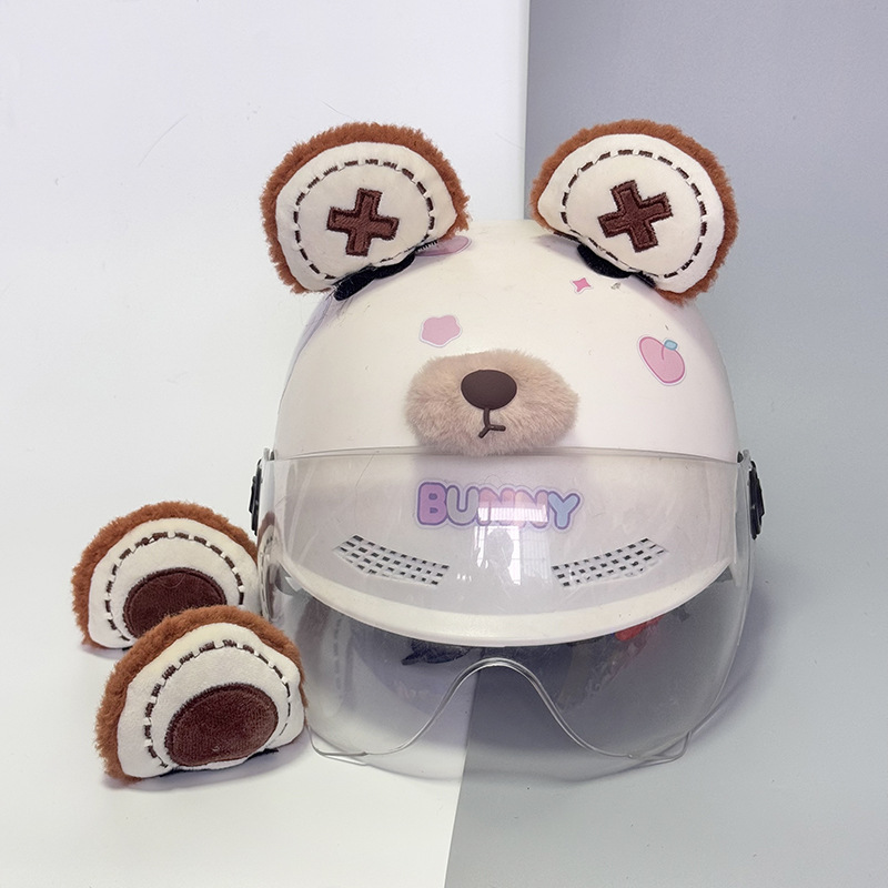 Cute Dog Ear Helmet Decoration Quick Release Bear Ear Cat Ear Bow Accessories Motorcycle Helmet Decoration Sticker