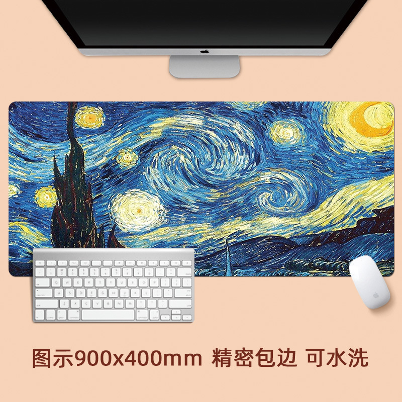 Van Gogh pintura al óleo paisaje pintura paisaje de gran tamaño estera del ratón paisaje retro artístico creativo bloqueo engrosada estera de la tabla