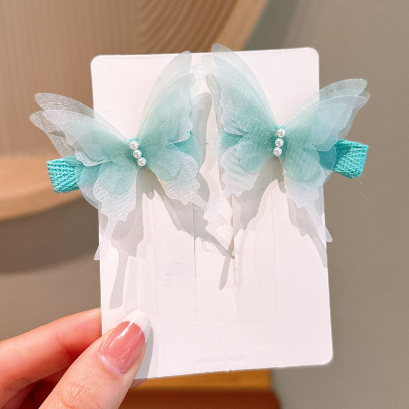 SKU02_颜色_FJ016-2#青色多层蝴蝶一对卡装