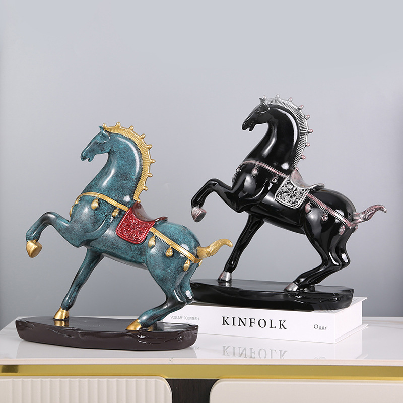 Resin horse crafts decoration office desktop living room hallway Art Window Exhibition Hall decoration housewarming decoration