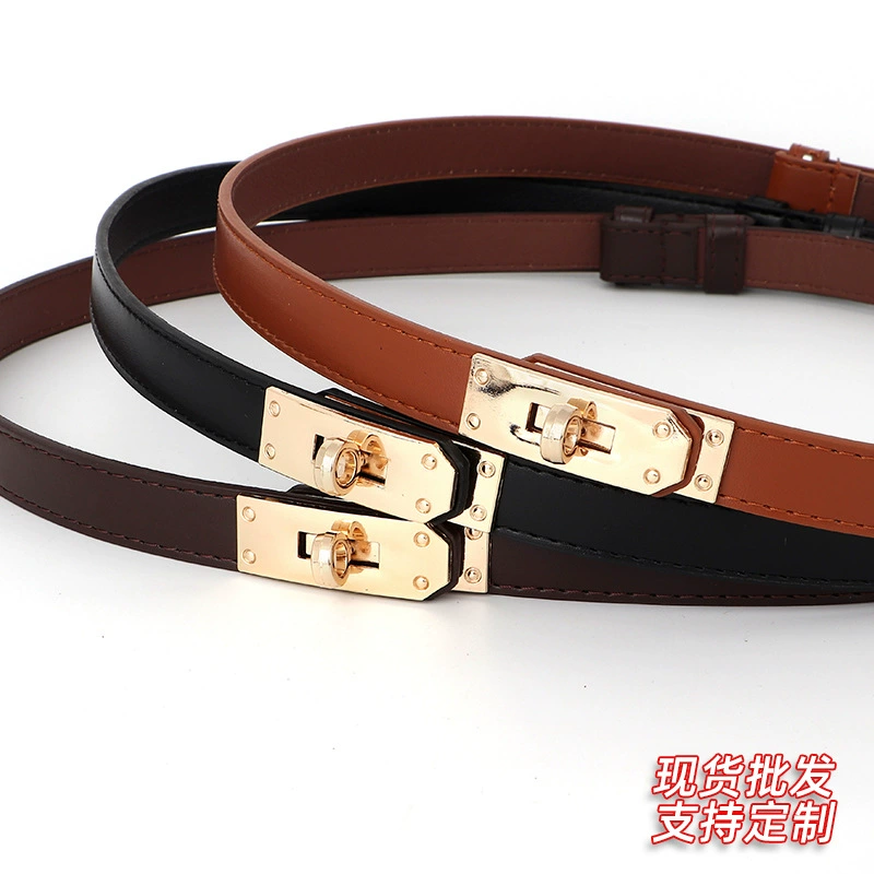 Премиум Чувство Ремень Женский новый замок пряжка для тянуть украшения платье платье костюм пальто талия без пробитого пояса