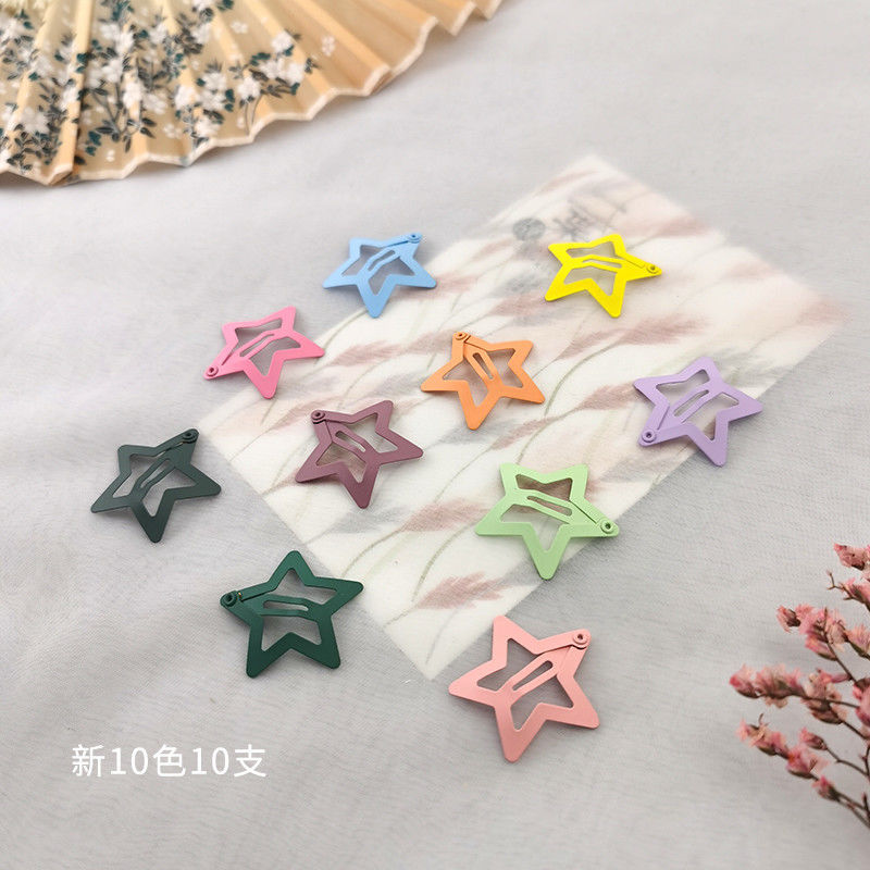 Al por mayor horquilla para niños de estilo coreano estrella de cinco puntas horquilla accesorios para el cabello clip BB esmerilado con pelo roto niñas estudiantes de secundaria