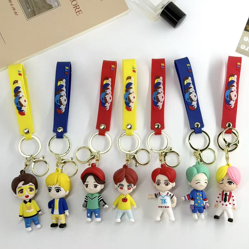New anime BTS keychain pendant for men and women, fashionable bag accessory, car keychain wholesale