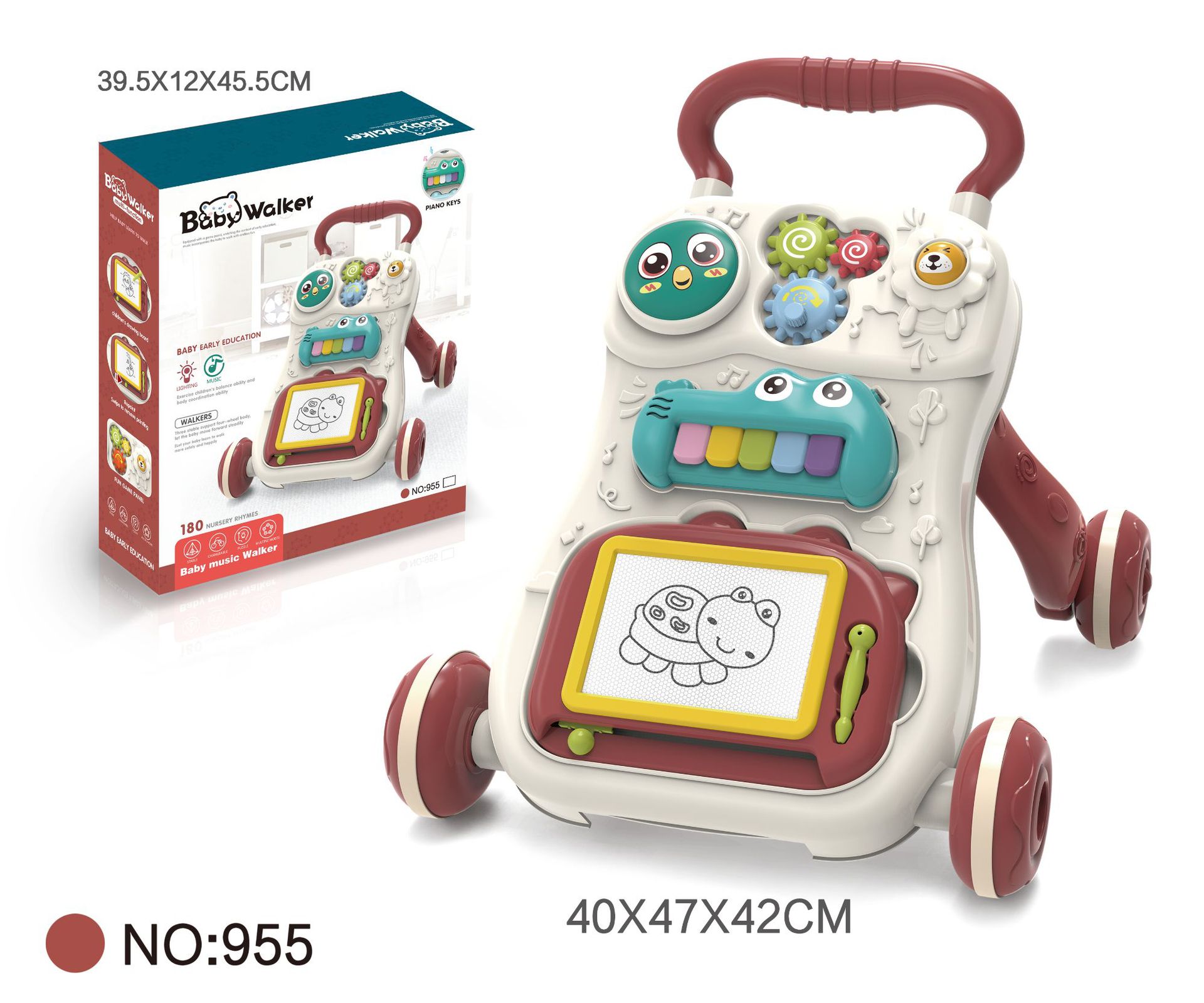 Bebé Walker multifunción carro juguete bebé anti-o-pierna anti-Flip música niño cochecito