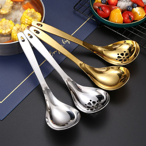 304 stainless steel spoon household large spoon creative long handle spoon hot pot colander restaurant public spoon rice spoon soup spoon
