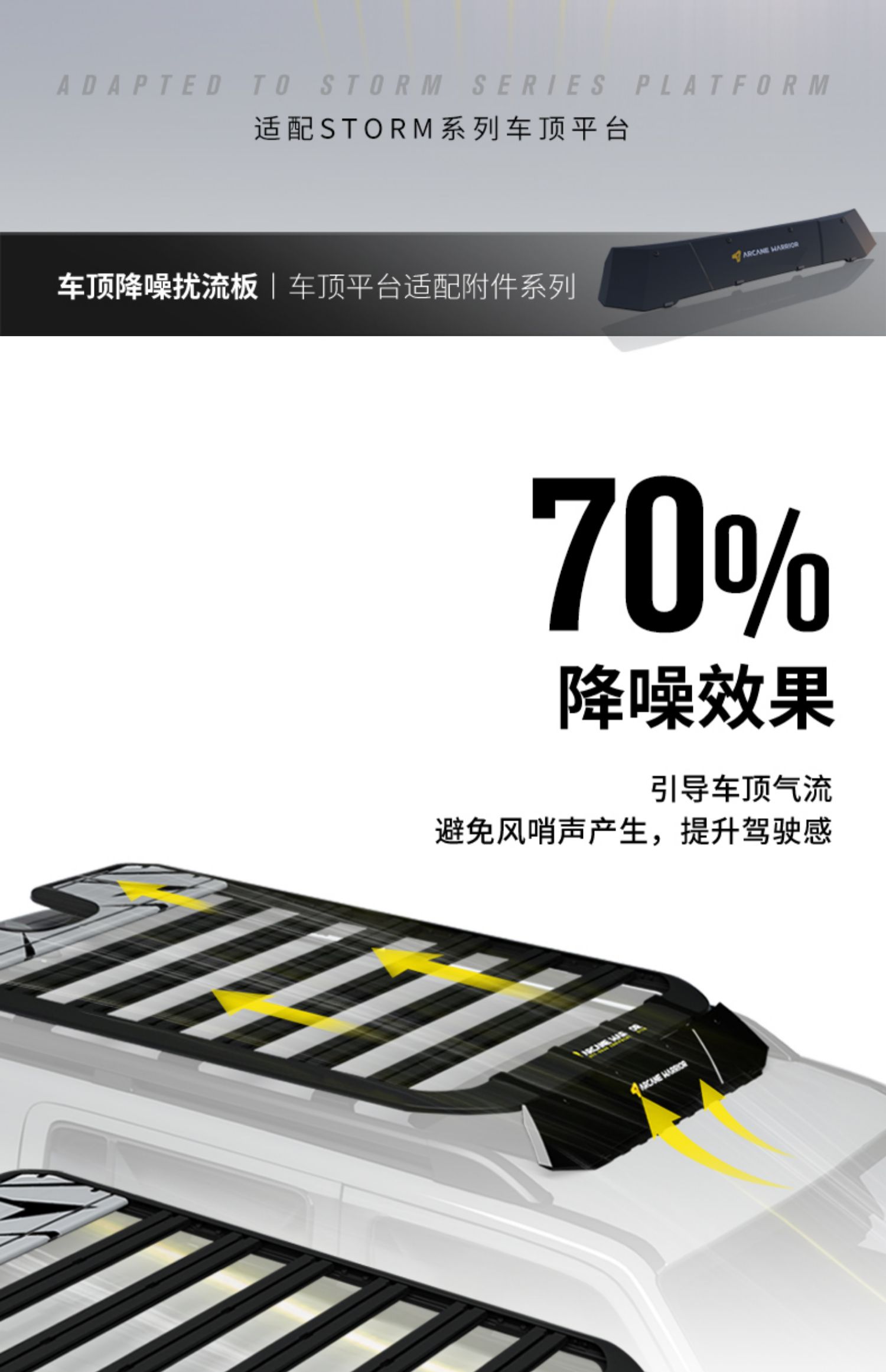 ARCANE WARRIOR Car Camping Style aw Luggage Rack Special Spoiler Roof Platform Outdoor Noise Reduction Canopy