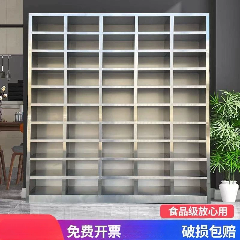 Шкаф из нержавеющей стали, столовая, шкаф для посуды, обеденный шкаф без дверей, шкаф для больницы, школы, ресторана, заводской шкаф для хранения ланч-боксов